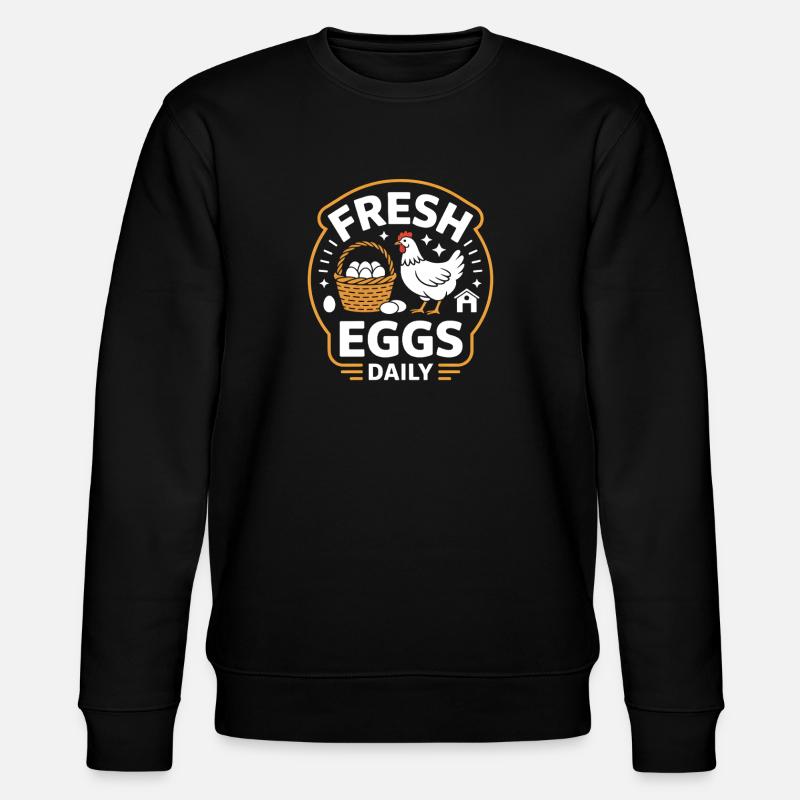 Fresh Eggs Daily Hühnerhalter Huhn - Stanley/Stella Unisex Bio-Sweatshirt CHANGER  - Schwarz