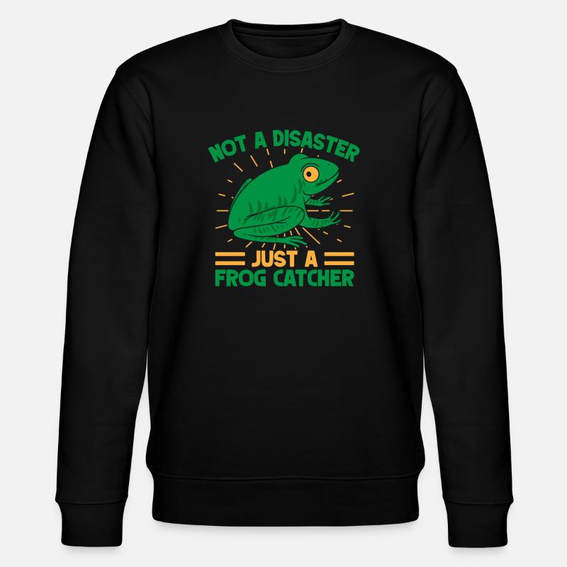 Frog Catcher Not A Disaster Frog - Stanley/Stella Unisex Bio-Sweatshirt CHANGER  - Schwarz