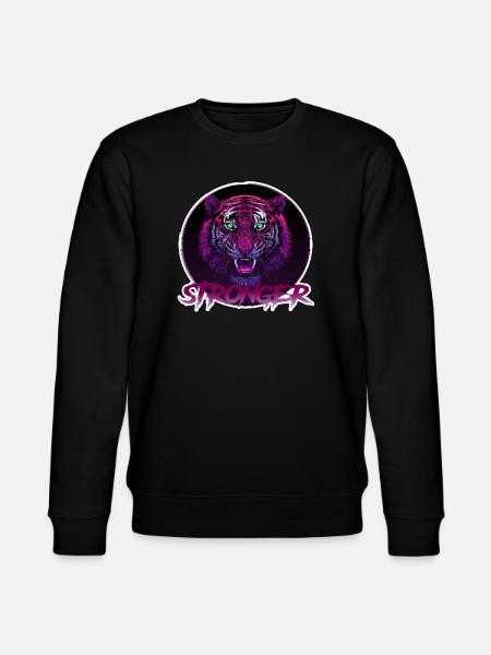 Wild Neon Tiger - Stronger - Stanley/Stella CHANGER Unisex Organic Sweatshirt - black