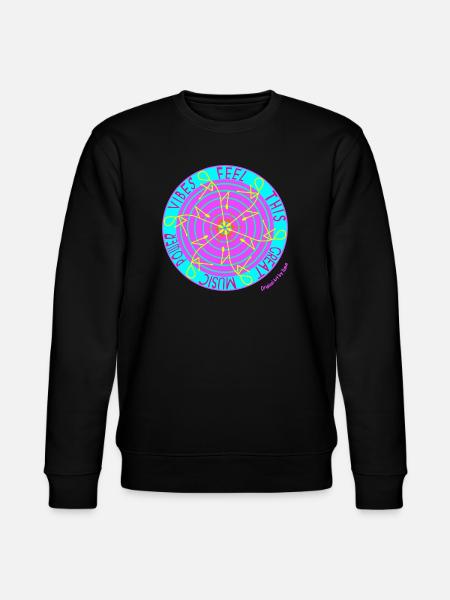 Music Vibes -Retro Vinyl Dance - Stanley/Stella CHANGER Unisex Organic Sweatshirt - black