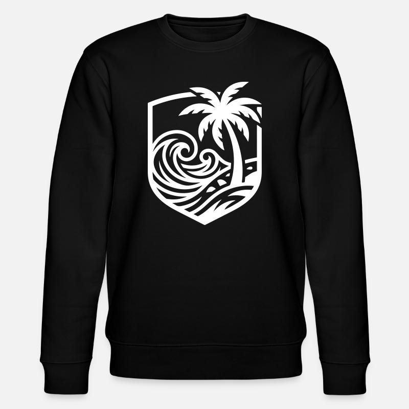 Palm Trees Beach Ocean - Stanley/Stella CHANGER Unisex Organic Sweatshirt - black