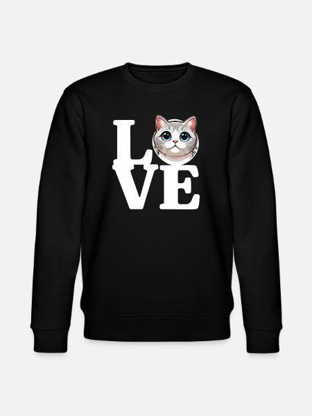 J’ADORE Chat Amoureux Chat Drôle - Sweat bio CHANGER Stanley/Stella Unisexe - noir