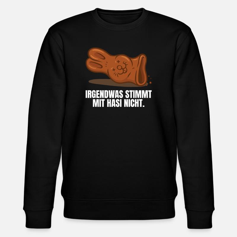 Schokoladenhase Ostern - Stanley/Stella Unisex Bio-Sweatshirt CHANGER  - Schwarz