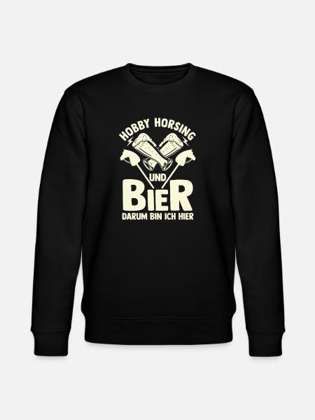 Bier Pferd Hobby Horsing - Stanley/Stella Unisex Bio-Sweatshirt CHANGER  - Schwarz