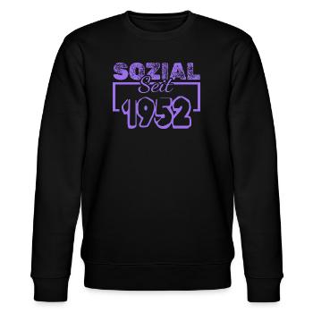 Sozial 1952 - Stanley/Stella Unisex Bio-Sweatshirt CHANGER  - Schwarz - Vorne - Nik (191cm) & Marisol (170cm)