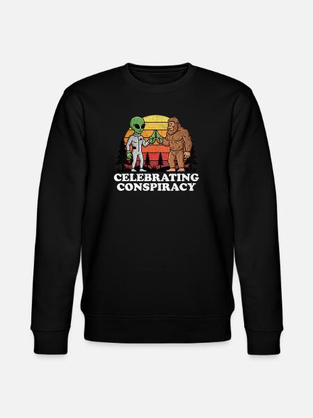 Alien Bigfoot UFO Sasquatch Believers Spaceship - Stanley/Stella CHANGER Unisex Organic Sweatshirt - black