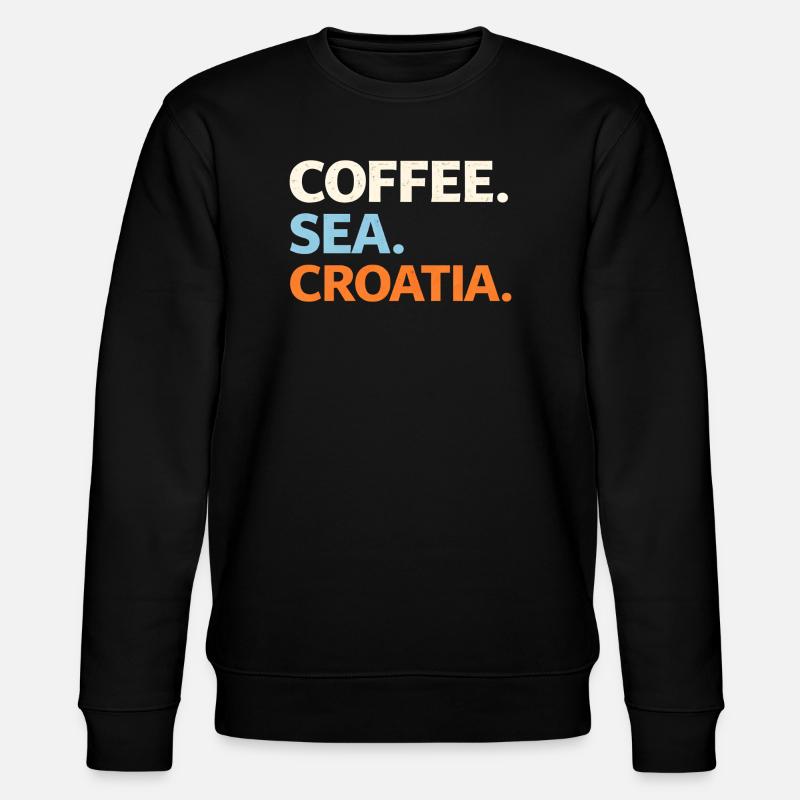 Café. Mer. Croatie (Hrvatska). - Sweat bio CHANGER Stanley/Stella Unisexe - noir