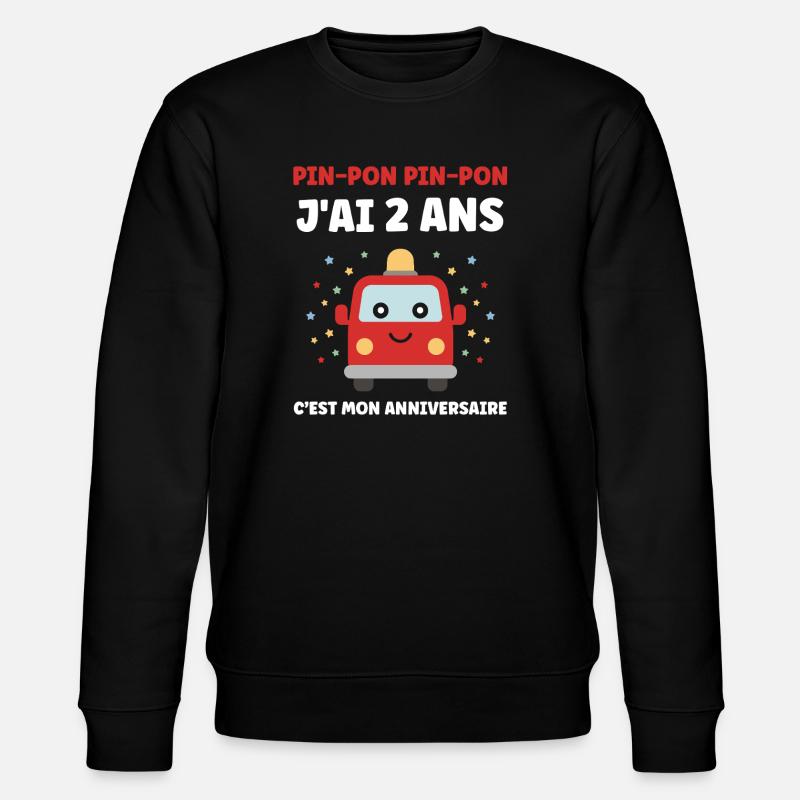 Anniversaire 2 ans Voiture Rigolote - Sweat bio CHANGER Stanley/Stella Unisexe - noir