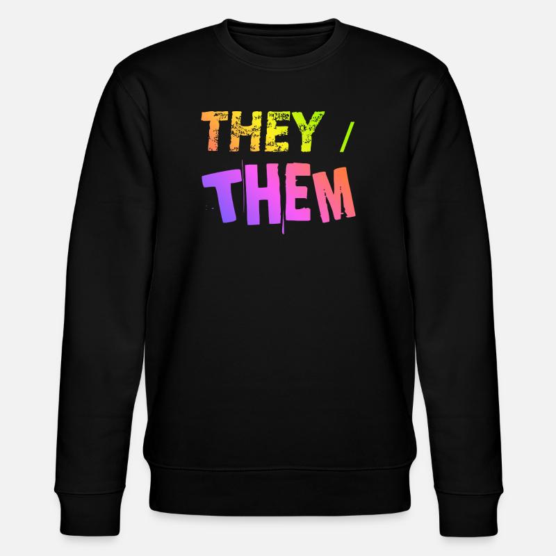 they / them Geschenkidee LGBTQ+ nonbinary Pronomen - Stanley/Stella Unisex Bio-Sweatshirt CHANGER  - Schwarz