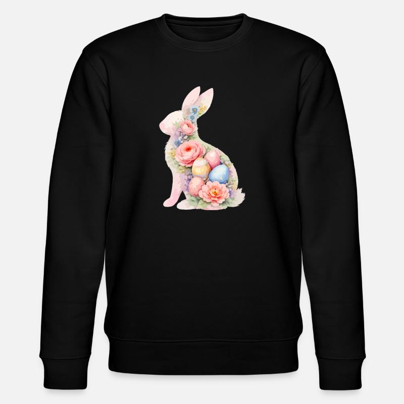 Aquarelle de Pâques du Lapin - Sweat bio CHANGER Stanley/Stella Unisexe - noir