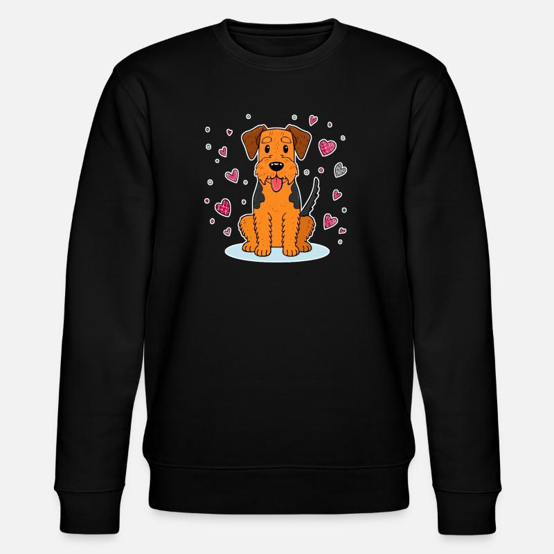 Airedale Terrier (comic) - Stanley/Stella CHANGER Unisex Organic Sweatshirt - black