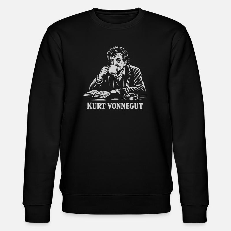 Kurt Vonnegut buvant du café - Sweat bio CHANGER Stanley/Stella Unisexe - noir