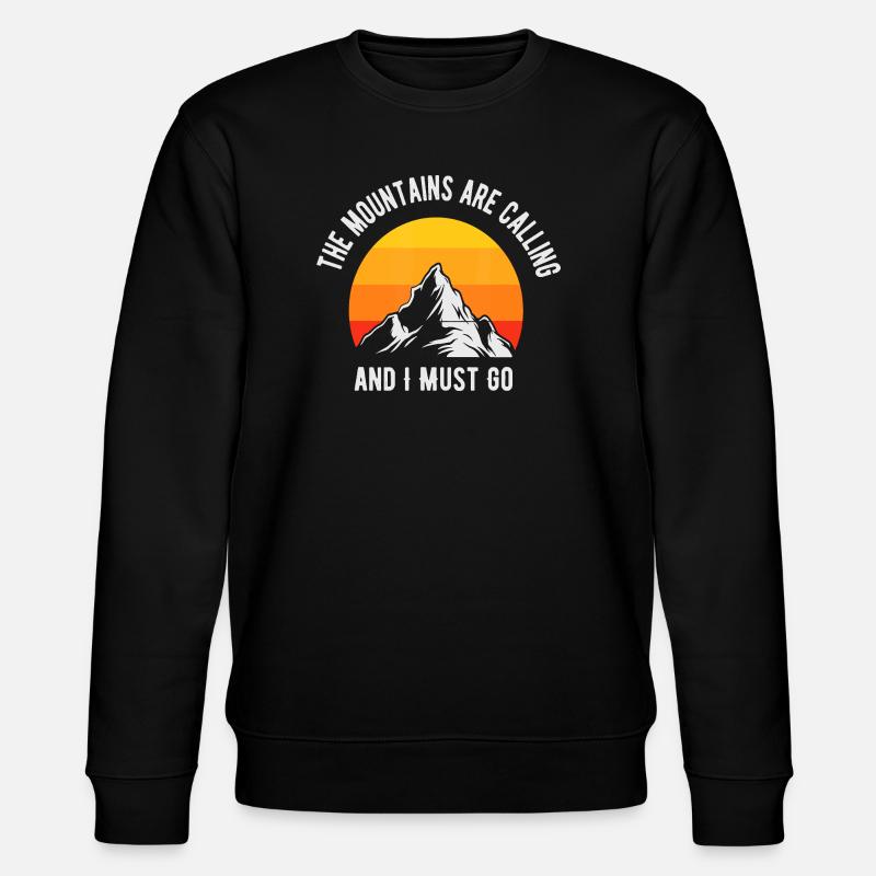 Mountains Are Calling Sunset Peak - Stanley/Stella CHANGER Unisex Organic Sweatshirt - black