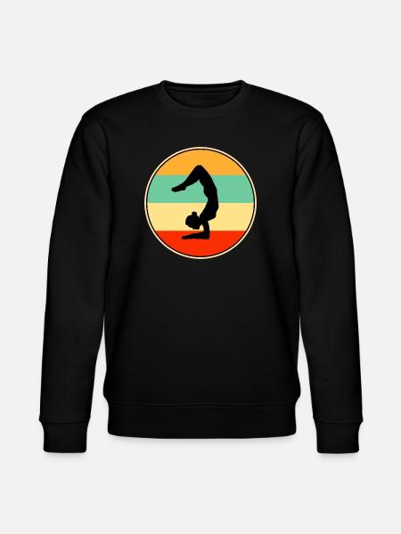 Retro Gymnast Silhouette Sunset Graphic - Stanley/Stella CHANGER Unisex Organic Sweatshirt - black