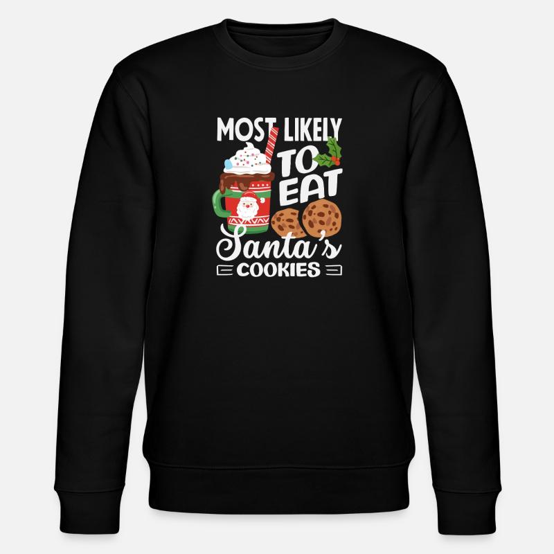 Sandsynligvis julemandsmåkager, der spiser jul - Stanley/Stella økologisk unisex-sweatshirt CHANGER  - sort