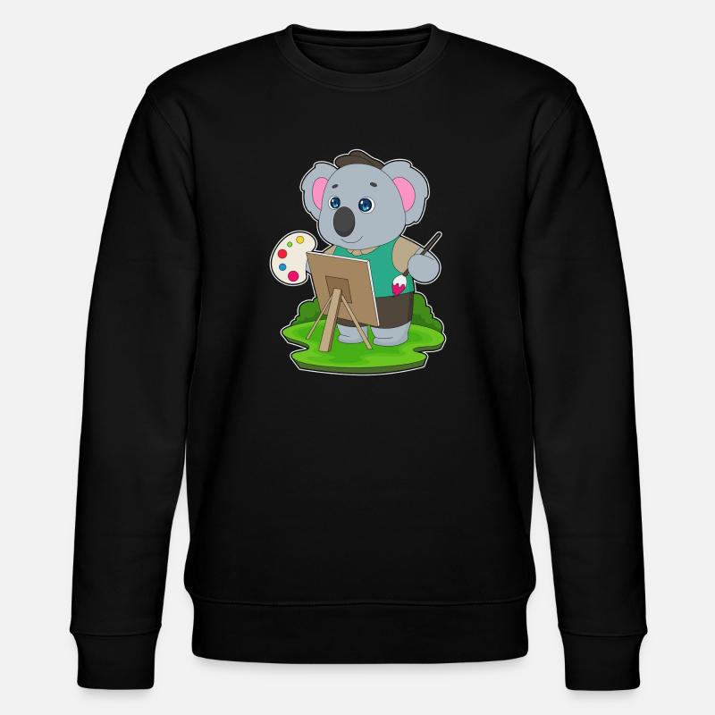 Koala Maler Pinsel Malen - Stanley/Stella Unisex Bio-Sweatshirt CHANGER  - Schwarz