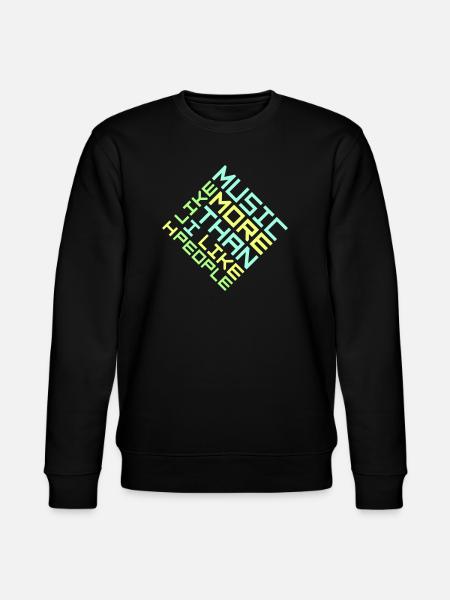 Ik hou meer van muziek dan van mensen Lustig Musik - Stanley/Stella Uniseks bio-sweatshirt CHANGER  - zwart