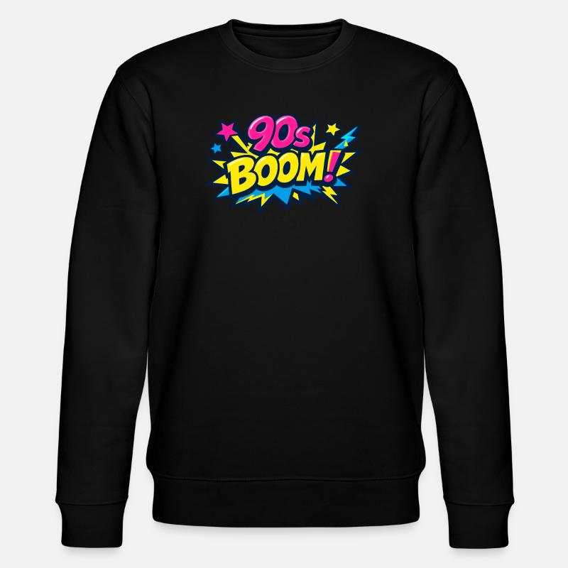 90s Boom Comic Explosion - Stanley/Stella CHANGER Unisex Organic Sweatshirt - black