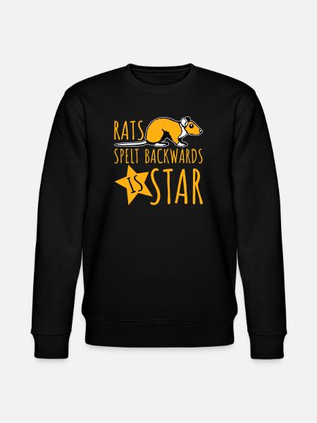 Rats Spelt Backwards Is Star Lustiger Ratte Spruch - Stanley/Stella CHANGER Unisex Organic Sweatshirt - black