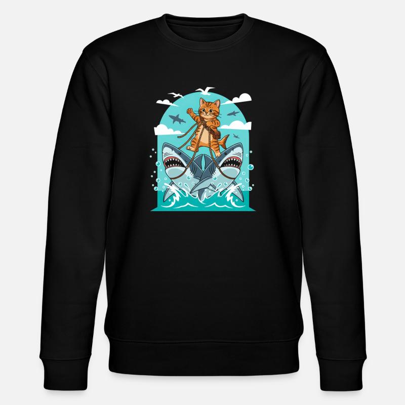 Chatons sur des aventures de requins - Sweat bio CHANGER Stanley/Stella Unisexe - noir