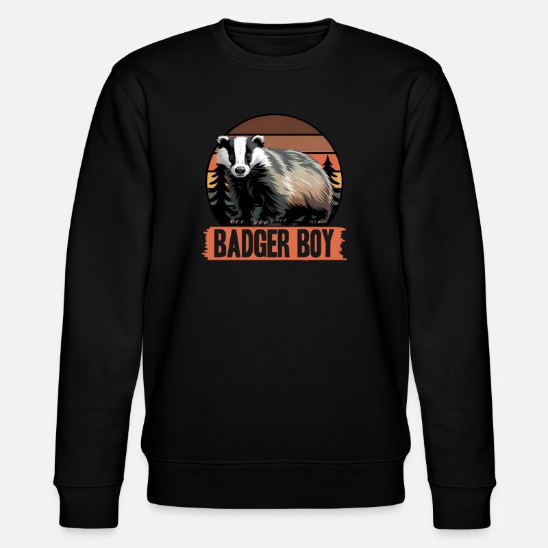 Funny Animal Badger - Stanley/Stella Unisex Bio-Sweatshirt CHANGER  - Schwarz