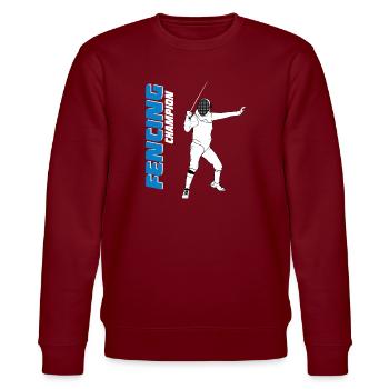 Fencing - Fechten - Fechter - Fechtkampf - Stanley/Stella Unisex Bio-Sweatshirt CHANGER  - Burgunderrot - Vorne - Nik (191cm) & Marisol (170cm)