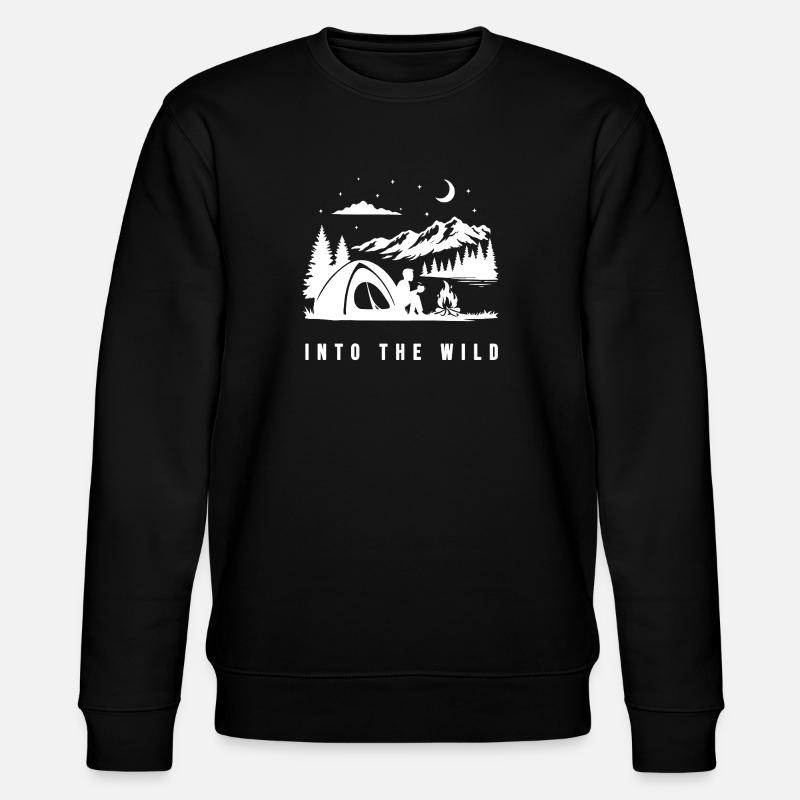 Nachtcamping am Bergsee - Stanley/Stella Unisex Bio-Sweatshirt CHANGER  - Schwarz
