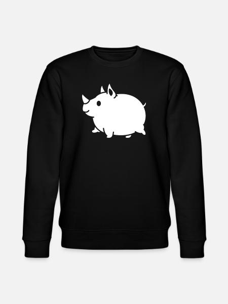 Nashorn süß Cartoon Silhouette - Stanley/Stella Unisex Bio-Sweatshirt CHANGER - Schwarz