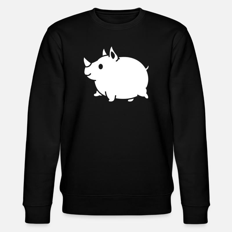 Nashorn süß Cartoon Silhouette - Stanley/Stella Unisex Bio-Sweatshirt CHANGER - Schwarz
