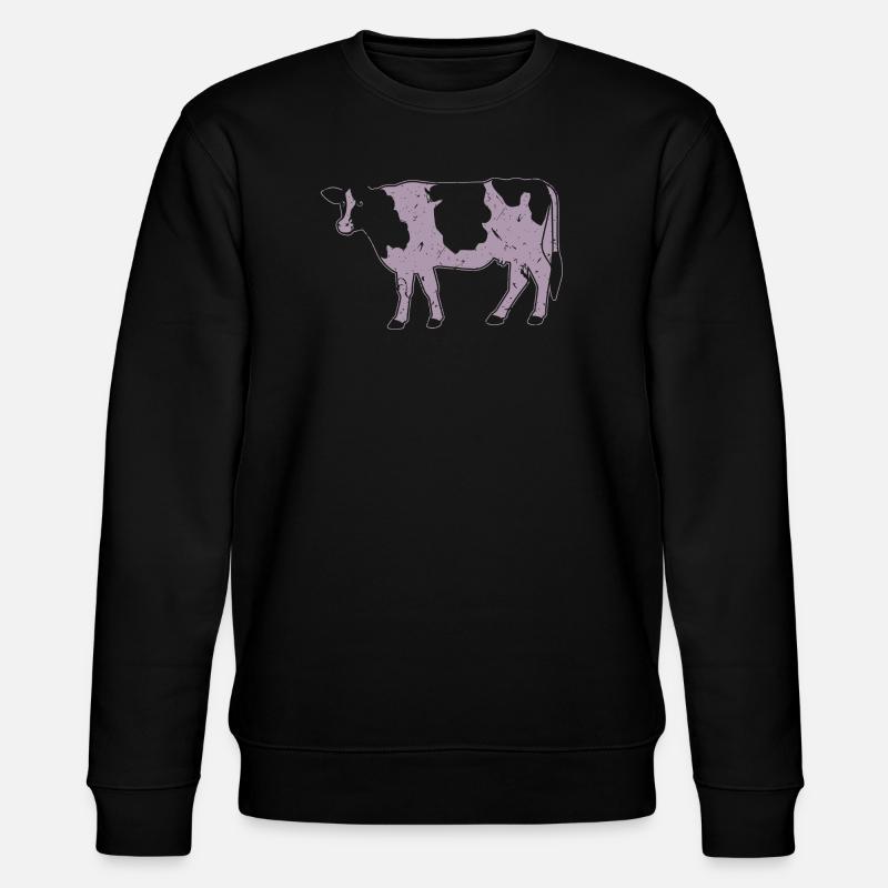 Kuh Silhouette Bauernhof Grunge Stil - Stanley/Stella Unisex Bio-Sweatshirt CHANGER - Schwarz