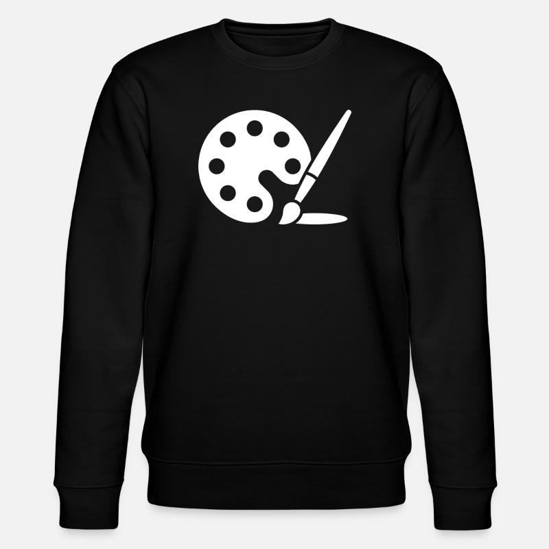 Malerei, Farbpalette, Pinsel, Kunst Symbol - Stanley/Stella Unisex Bio-Sweatshirt CHANGER - Schwarz