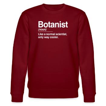 Botaniker-Definition - Stanley/Stella Unisex Bio-Sweatshirt CHANGER  - Burgunderrot - Vorne - Nik (191cm) & Marisol (170cm)