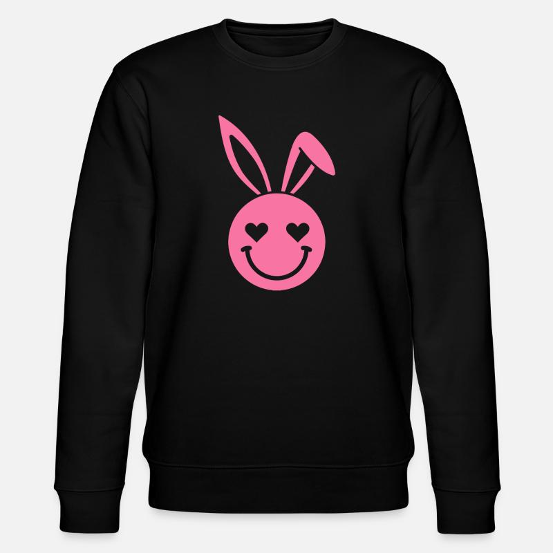 Pink Bunny Herzaugen - Stanley/Stella Unisex Bio-Sweatshirt CHANGER  - Schwarz