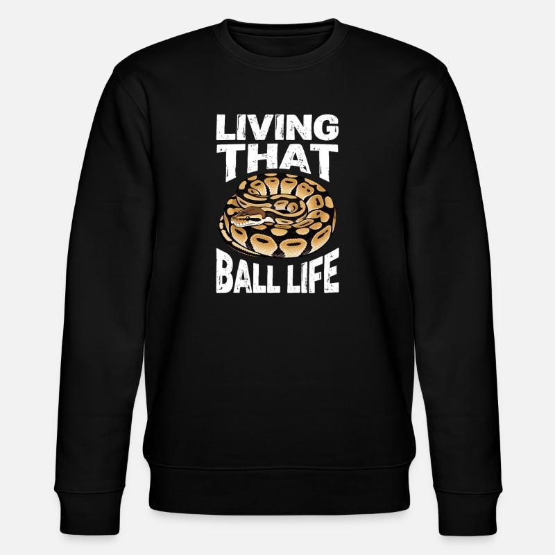 Königspython Schlangen Liebhaber Terrarium Python - Stanley/Stella Unisex Bio-Sweatshirt CHANGER  - Schwarz