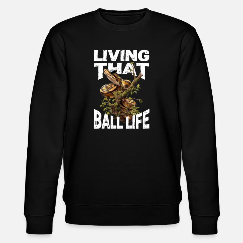 Königspython Schlangen Liebhaber Terrarium Python - Stanley/Stella Unisex Bio-Sweatshirt CHANGER  - Schwarz