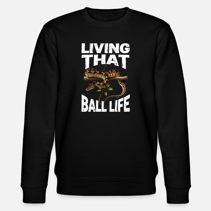 Königspython Schlangen Liebhaber Terrarium Python - Stanley/Stella Unisex Bio-Sweatshirt CHANGER - Schwarz