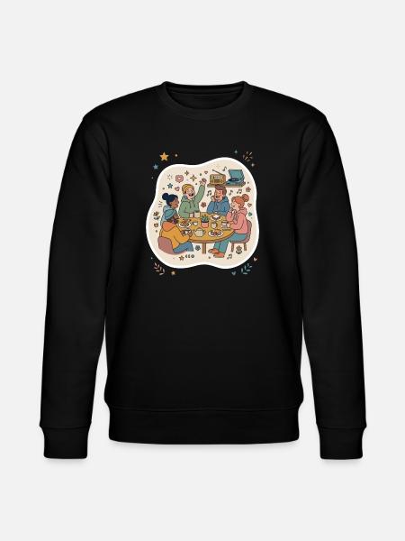 Freunde Treffen Kaffee Musik - Stanley/Stella Unisex Bio-Sweatshirt CHANGER - Schwarz