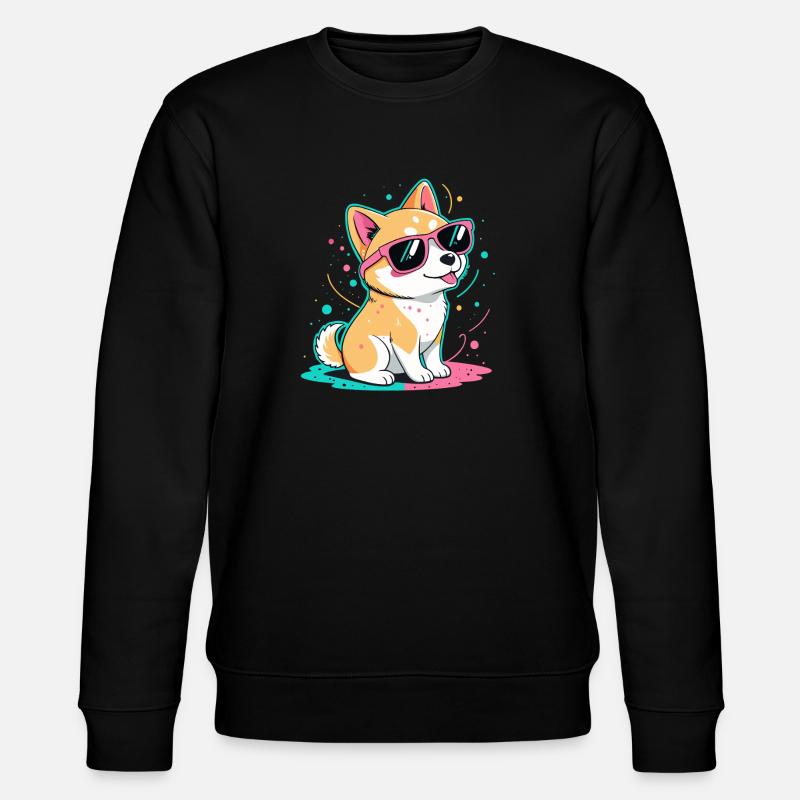 Corgi-Neon-Glänzende Brillen - Stanley/Stella Unisex Bio-Sweatshirt CHANGER  - Schwarz