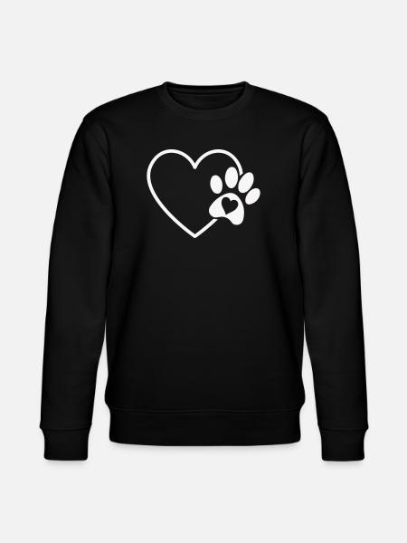 Herzpfote Liebe - Stanley/Stella Unisex Bio-Sweatshirt CHANGER - Schwarz
