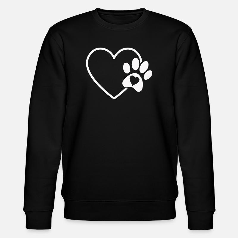 Herzpfote Liebe - Stanley/Stella Unisex Bio-Sweatshirt CHANGER  - Schwarz