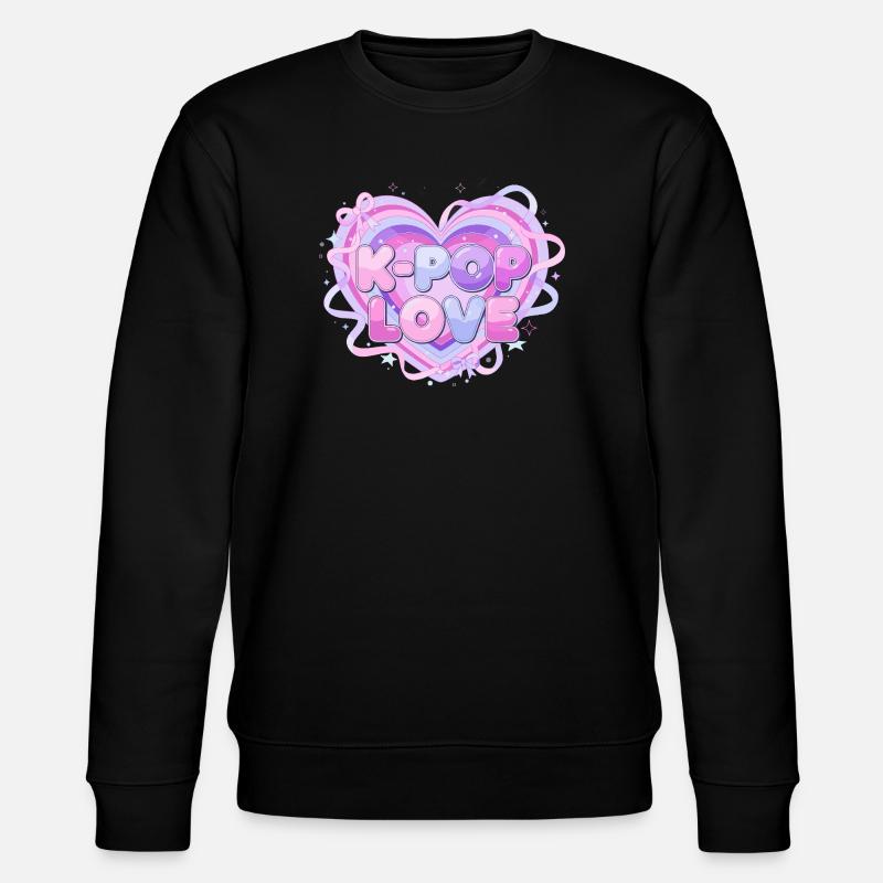 K-Pop Love Herz-Pastell - Stanley/Stella Unisex Bio-Sweatshirt CHANGER  - Schwarz