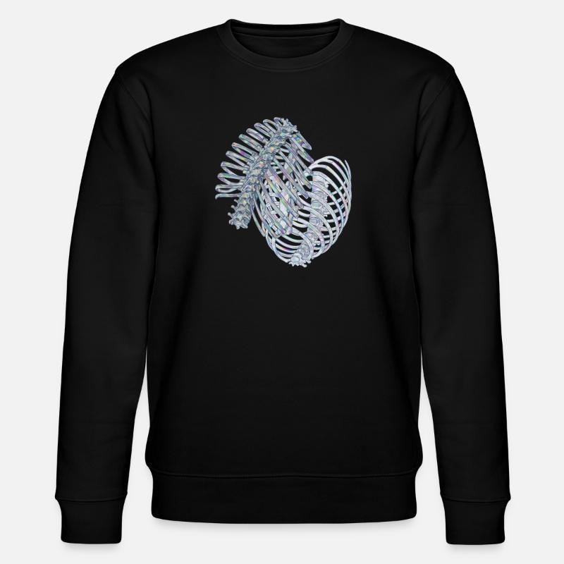 Irisierende Rippen in Spiralform - Stanley/Stella Unisex Bio-Sweatshirt CHANGER  - Schwarz