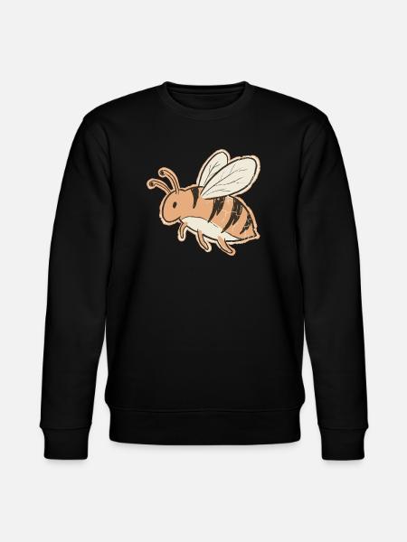 Orange Cartoon Bee Stripes Tiger - Stanley/Stella CHANGER Unisex Organic Sweatshirt - black