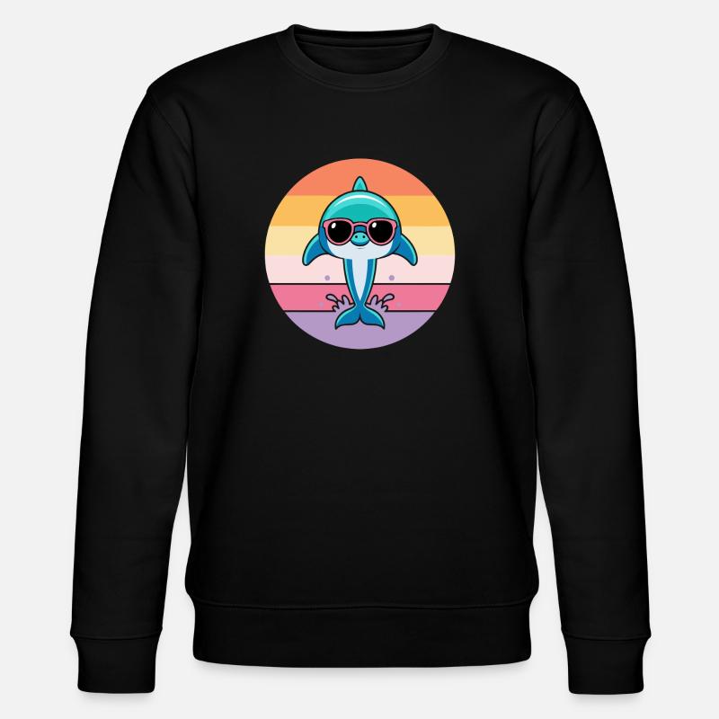 Pastelldelfin-Sonnenbrille - Stanley/Stella Unisex Bio-Sweatshirt CHANGER  - Schwarz