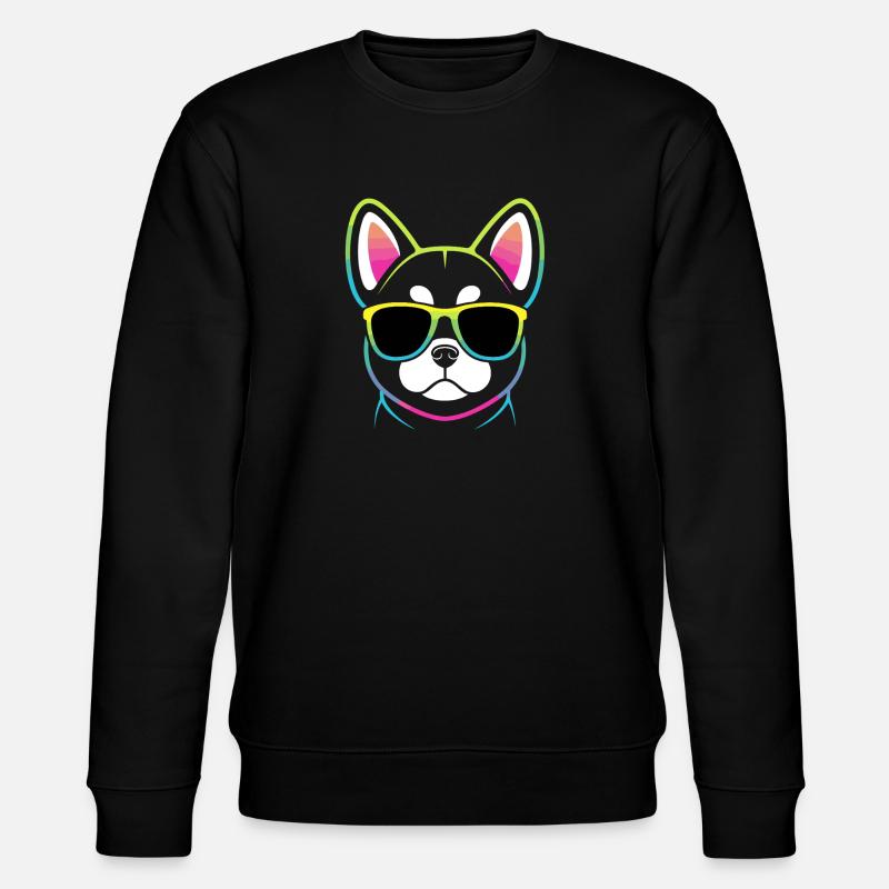 Chien arc-en-ciel avec lunettes - Sweat bio CHANGER Stanley/Stella Unisexe - noir