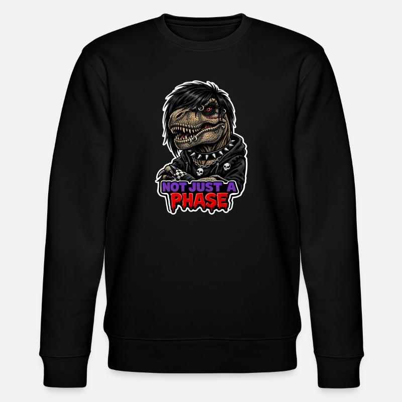 Emo Dinosaur, Sad Dino, Emotional - Stanley/Stella CHANGER Unisex Organic Sweatshirt - black