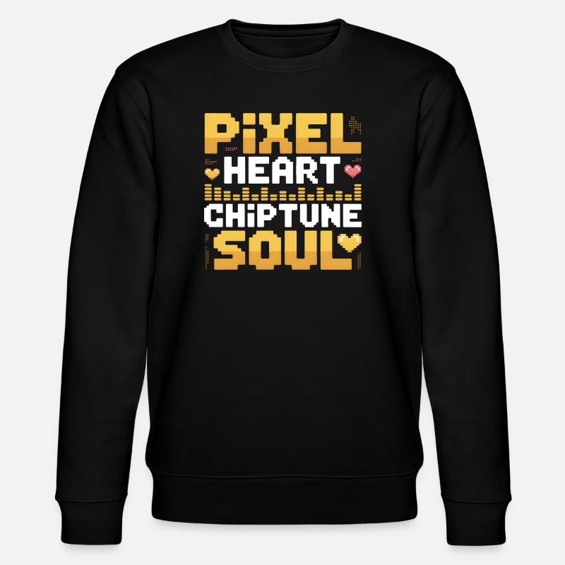 Pixelherz, Chiptune-Seele | 8-Bit Musik - Stanley/Stella Unisex Bio-Sweatshirt CHANGER - Schwarz