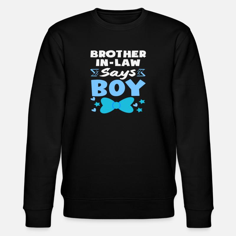 Stebror sier guttens kjønnsavsløringsfest - Stanley/Stella CHANGER økologisk unisex-sweatshirt - svart