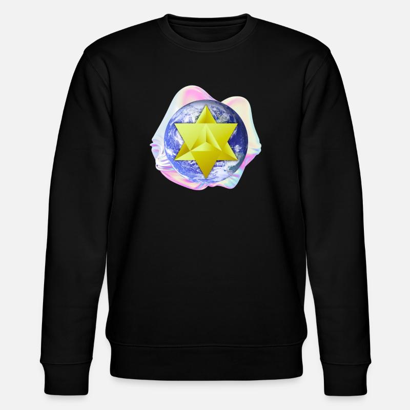 Surreale Merkaba-Erde - Stanley/Stella Unisex Bio-Sweatshirt CHANGER  - Schwarz
