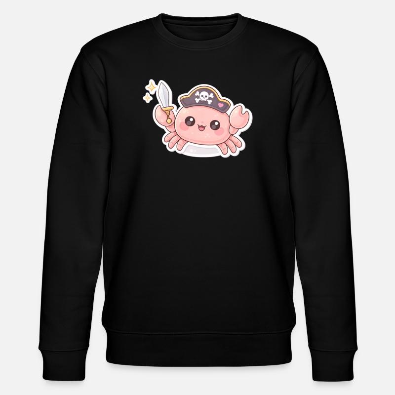 Crabe pirate avec épée - Sweat bio CHANGER Stanley/Stella Unisexe - noir